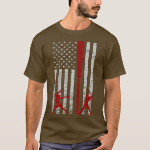 Fastpitch Softball American Flag Grunge Love Softb T-Shirt