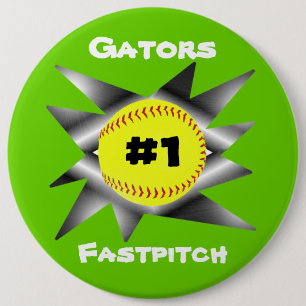 Fastpitch Softball Button