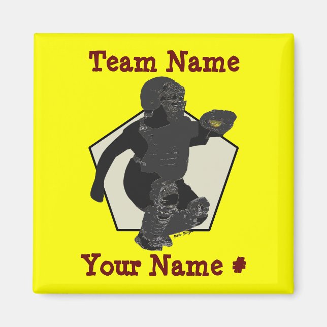 Fastpitch Softball Catcher Magnet (Front)