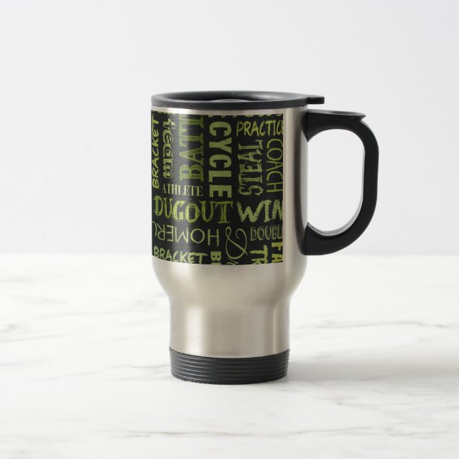 Fastpitch Softball Chalkboard Terms Travel Mug (Right)