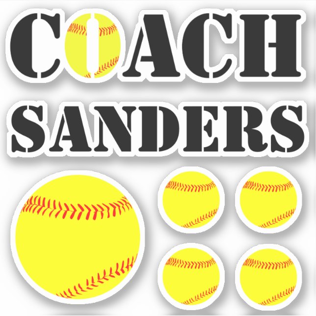 Fastpitch Softball Coach Custom Name Fun Sports (Front)