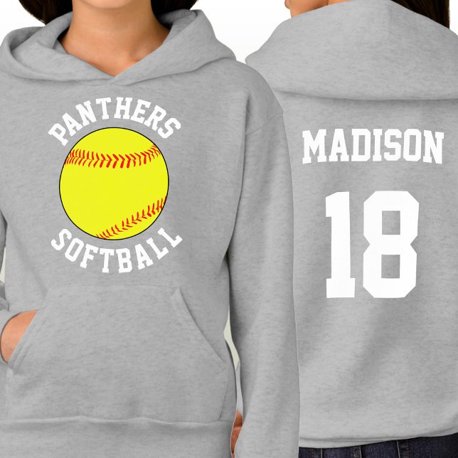 Fastpitch Softball Custom Team Name Player Number (Custom fastpitch softball hoodie with personalized team name, player name and jersey number.)