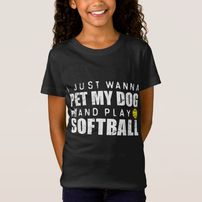 Fastpitch Softball Funny Dog T-Shirt (Front)
