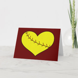 Fastpitch Softball Heart Card