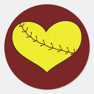 Fastpitch Softball Heart Stickers