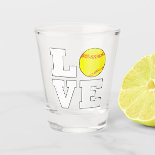 Fastpitch Softball LOVE Fun Player or Coach Party Shot Glass