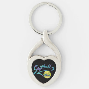 Fastpitch Softball Mum Athletic Tail Key Ring