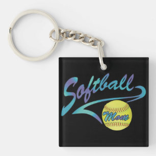 Fastpitch Softball Mum Athletic Tail Key Ring