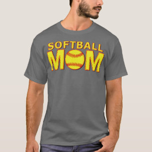 Fastpitch Softball Mum Yellow Ball Laces 1 T-Shirt