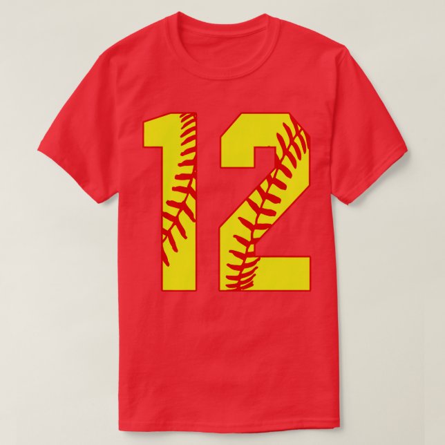 Fastpitch Softball Number 12 12 Softball  Jersey U T-Shirt (Design Front)