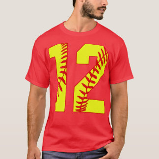 Fastpitch Softball Number 12 12 Softball  Jersey U T-Shirt
