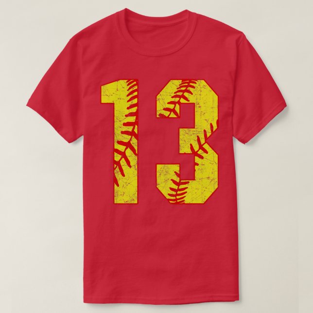 Fastpitch Softball Number 13 13 Softball  Jersey U T-Shirt (Design Front)