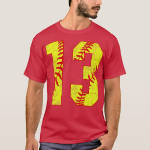 Fastpitch Softball Number 13 13 Softball Jersey U T-Shirt