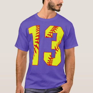 Fastpitch Softball Number 13 13 Softball  Jersey U T-Shirt