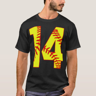 Fastpitch Softball Number 14 14 Softball  Jersey U T-Shirt