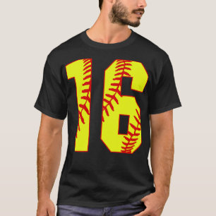 Fastpitch Softball Number 16 16 Softball Jersey U T-Shirt