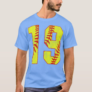 Fastpitch Softball Number 19 19 Softball Jersey U T-Shirt
