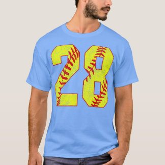 Fastpitch Softball Number 28 28 Softball Jersey U T-Shirt