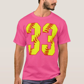Fastpitch Softball Number 33 33 Softball Jersey U T-Shirt