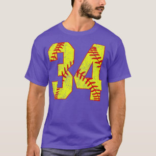 Fastpitch Softball Number 34 34 Softball Jersey U T-Shirt