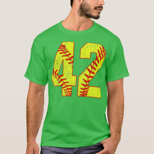 Fastpitch Softball Number 42 42 Softball  Jersey U T-Shirt