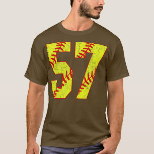 Fastpitch Softball Number 57 57 Softball  Jersey U T-Shirt