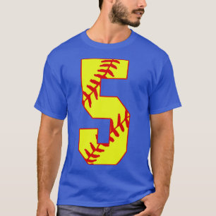 Fastpitch Softball Number 5 5 Softball Jersey Uni T-Shirt