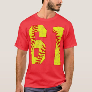 Fastpitch Softball Number 61 61 Softball  Jersey U T-Shirt