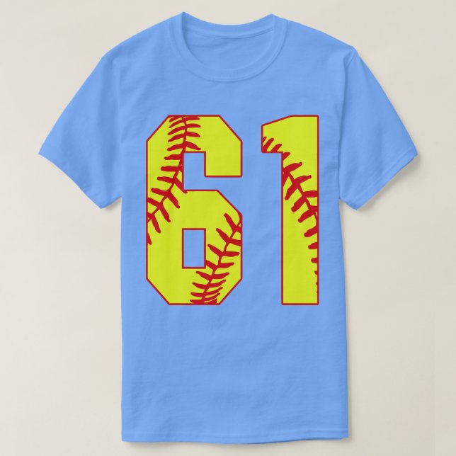 Fastpitch Softball Number 61 61 Softball Shirt Jer (Design Front)