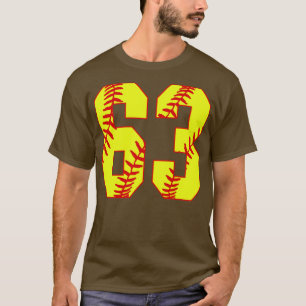 Fastpitch Softball Number 63 63 Softball  Jersey U T-Shirt