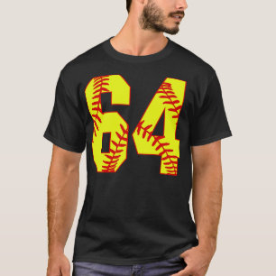 Fastpitch Softball Number 64 64 Softball  Jersey U T-Shirt