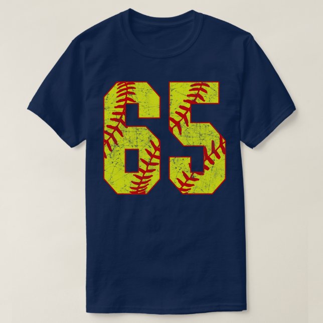 Fastpitch Softball Number 65 65 Softball  Jersey U T-Shirt (Design Front)
