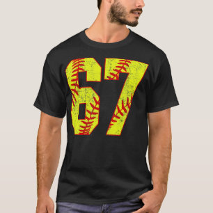 Fastpitch Softball Number 67 67 Softball Jersey U T-Shirt