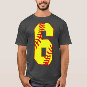 Fastpitch Softball Number 6 6 Softball  Jersey Uni T-Shirt
