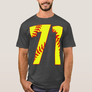 Fastpitch Softball Number 71 71 Softball  Jersey U T-Shirt