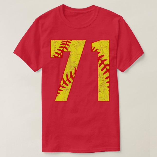 Fastpitch Softball Number 71 71 Softball  Jersey U T-Shirt (Design Front)