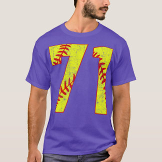 Fastpitch Softball Number 71 71 Softball Jersey U T-Shirt