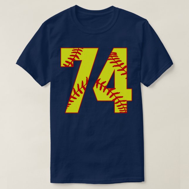 Fastpitch Softball Number 74 74 Softball  Jersey U T-Shirt (Design Front)
