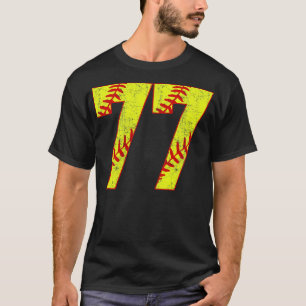 Fastpitch Softball Number 77 77 Softball Jersey U T-Shirt