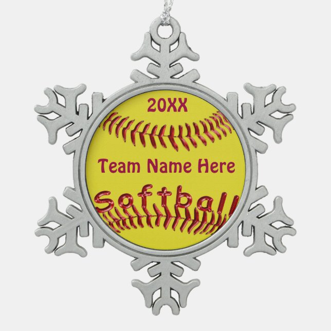 Fastpitch Softball Ornaments TEAM NAME and YEAR (Front)