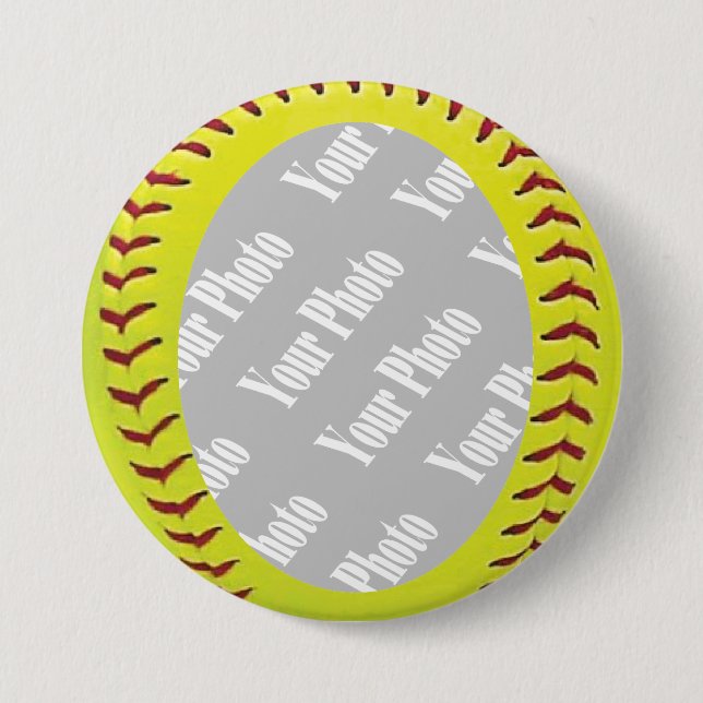 Fastpitch Softball Photo Template 7.5 Cm Round Badge (Front)