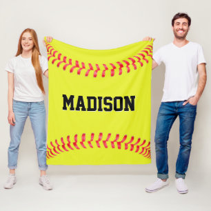 Fastpitch Softball Player / Team Name Personalised Fleece Blanket