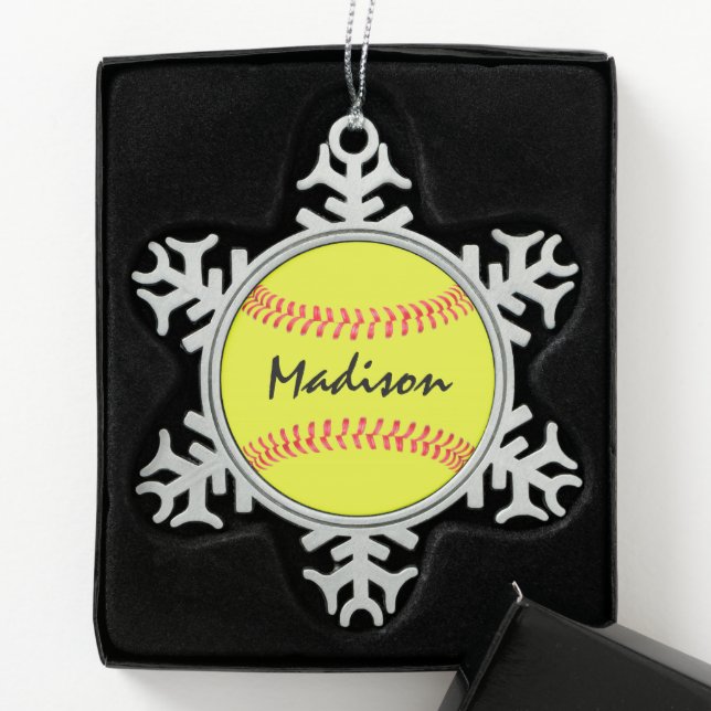 Fastpitch Softball Snowflake Christmas Ornament (Box)