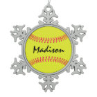 Fastpitch Softball Snowflake Christmas Ornament