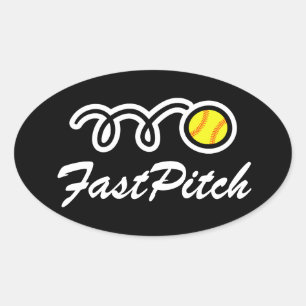 Fastpitch softball stickers   Oval shape