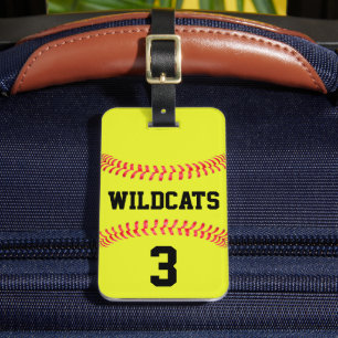 Fastpitch Softball Team Name & Player Number Sport Luggage Tag