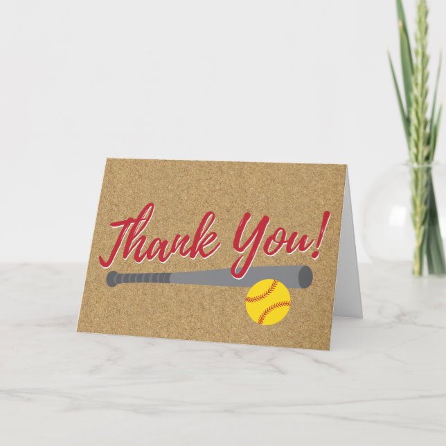 Fastpitch Softball Thank You Card- GraphicLoveShop (Front)