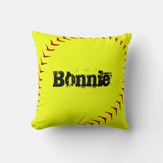 Fastpitch Softball Throw Pillow (Front)