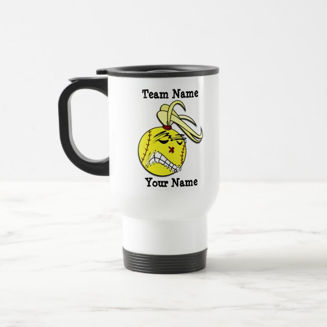 Fastpitch Softball Travel Mug (Left)