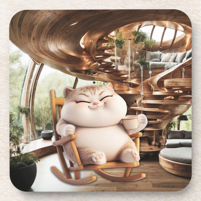 Fat And Sassy Coffee Time Coaster (Front)